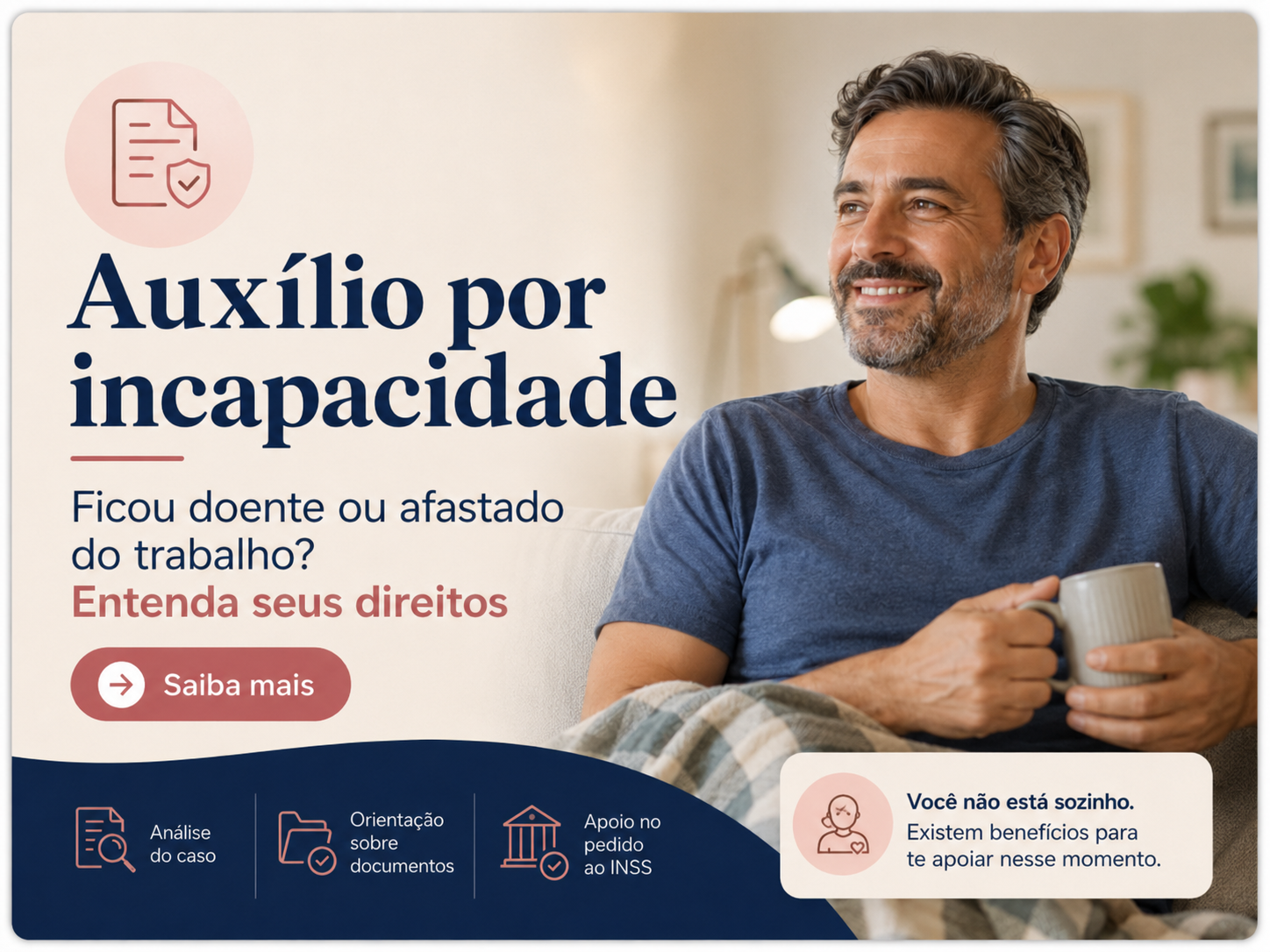 Trabalhador brasileiro em recuperação analisando documentos