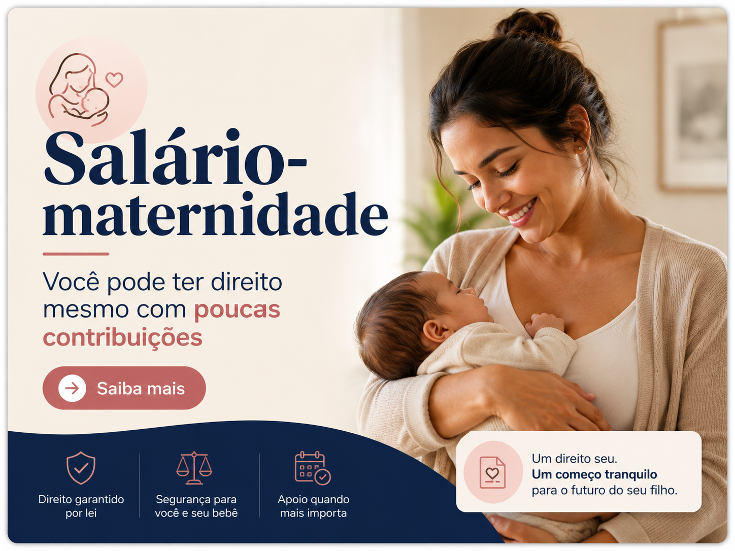 Mãe brasileira com bebê em ambiente acolhedor