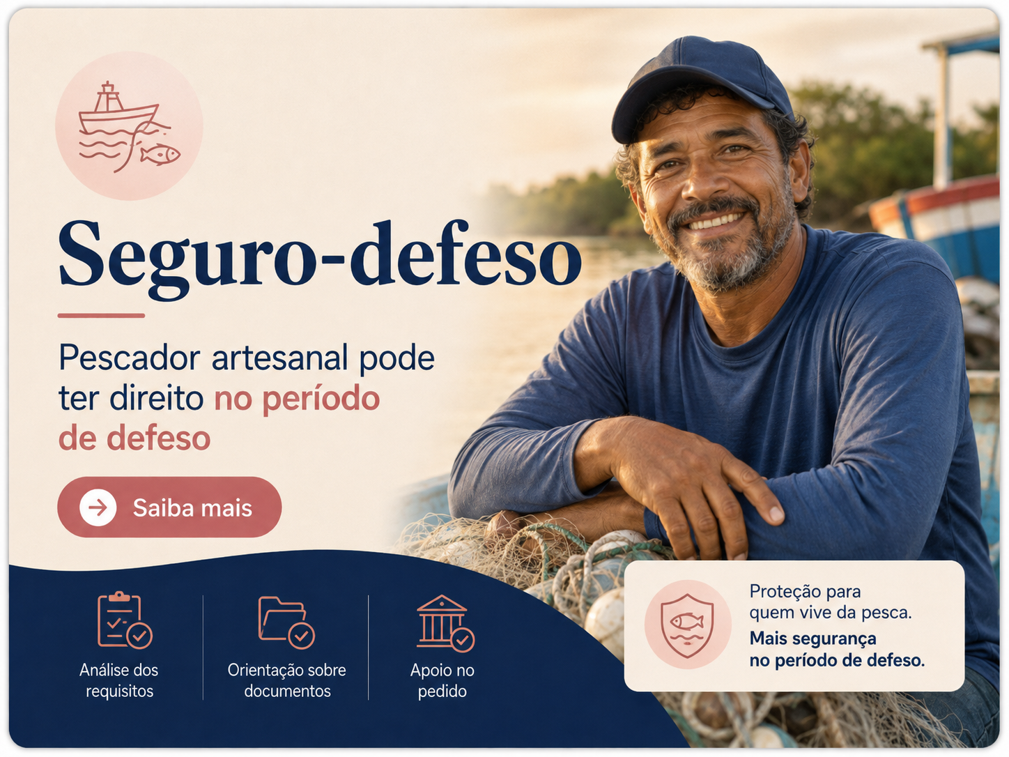 Pescador artesanal brasileiro trabalhando em rio